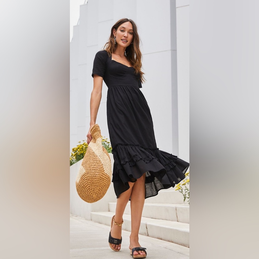 Black tie back dress